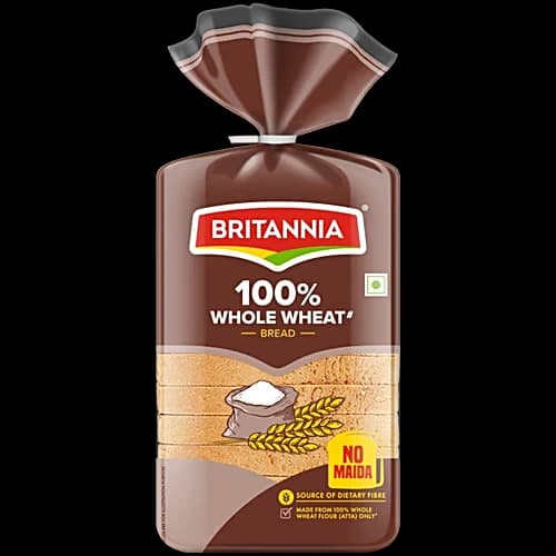 Britannia 100 Whole Wheat Bread 450 g Pouch