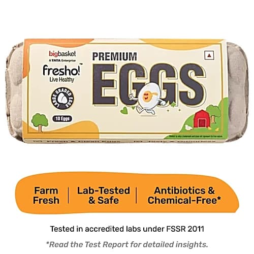 Fresho Premium White Eggs 10 pcs
