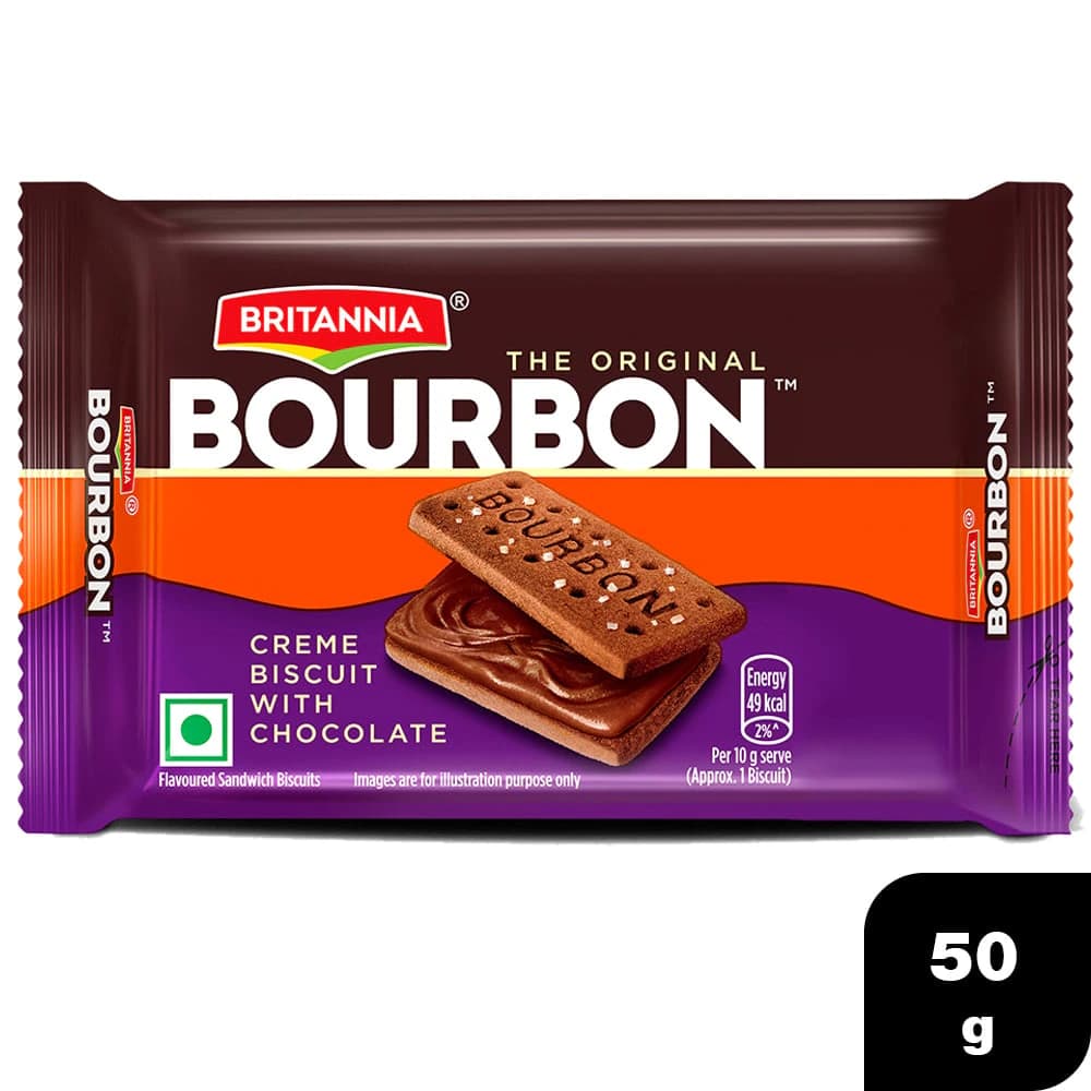 Britannia Bourbon The Original Chocolate Cream Biscuits 50 g