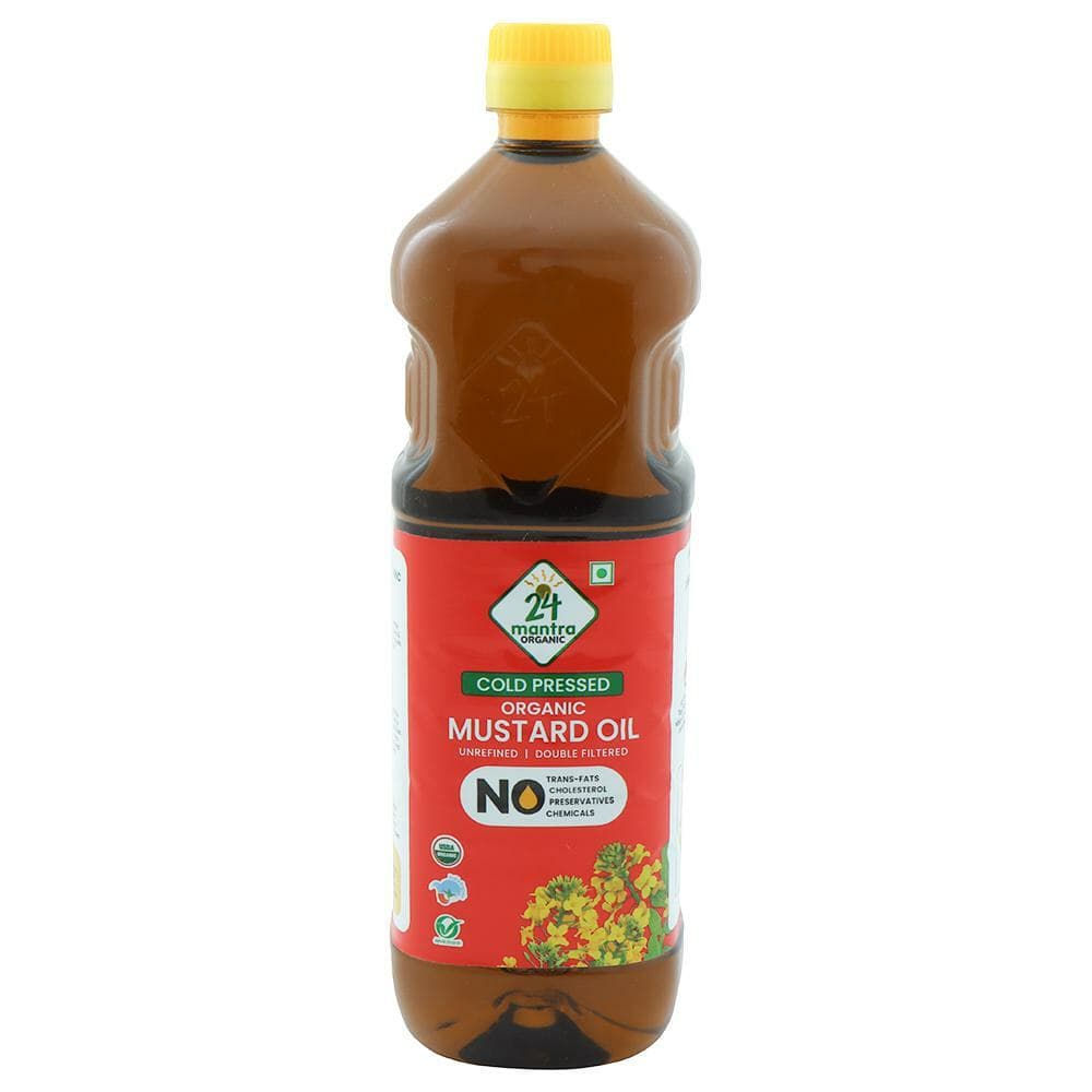 24 Mantra Organic Premium Cold Pressed Mustard Oil 1 l