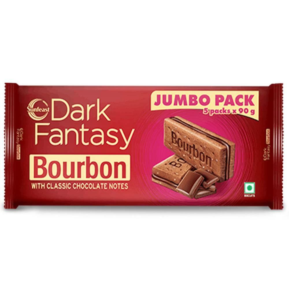 Sunfeast Dark Fantasy Bourbon Biscuit 450 g (90 g x 5 pcs)