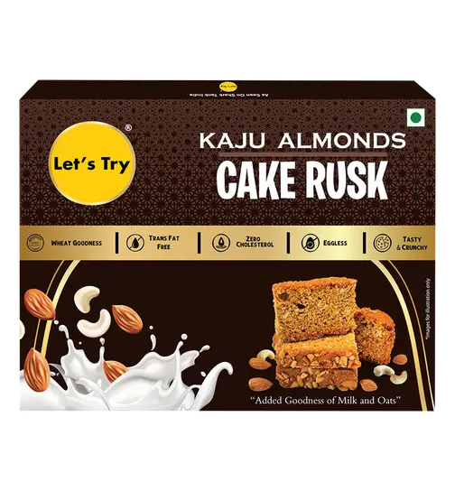 Let's Try Almond Kaju Cake Rusk 200 g x 2