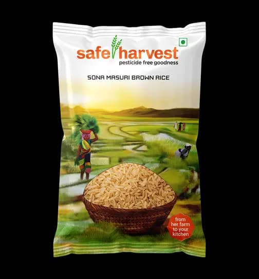 Safe Harvest Sona Masuri Unpolished Brown Rice 1 kg x 2