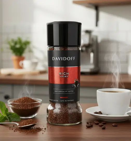 Davidoff Rich Aroma Instant Coffee 10/12 Intensity – 100% Arabica, 3.53 oz / 100g, Granules 100 g