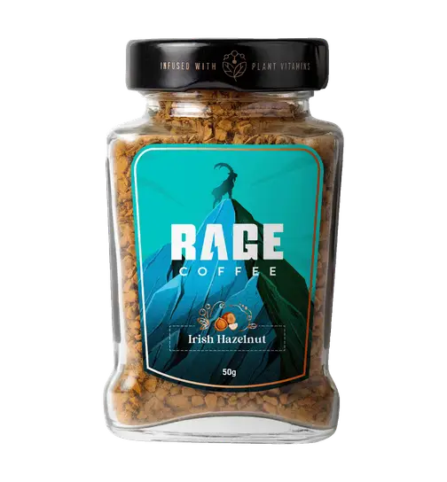Rage Irish Hazelnut Freeze Dried 100 % Arabica Instant Coffee 50 g x 2
