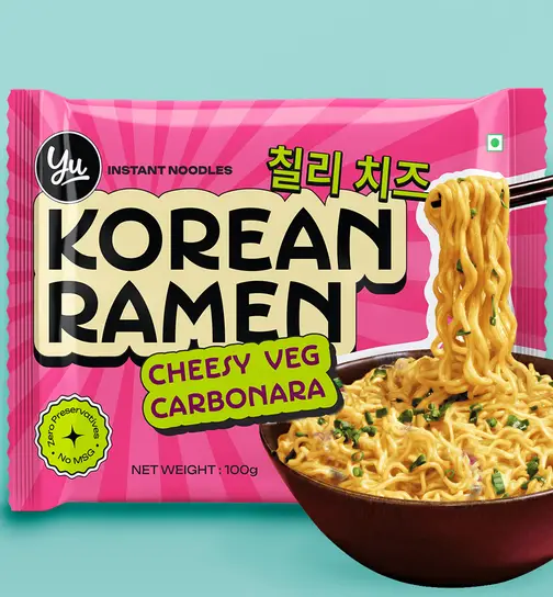 Yu Cheesy Veg Carbonara - Korean Ramen Noodles 100 g