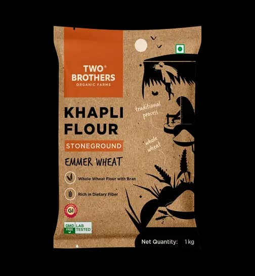 Two Brothers Stoneground Organic Khapli Wheat Atta 1 kg
