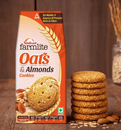 Oats & Almonds Cookies by Sunfeast Farmlite 150 g x 4