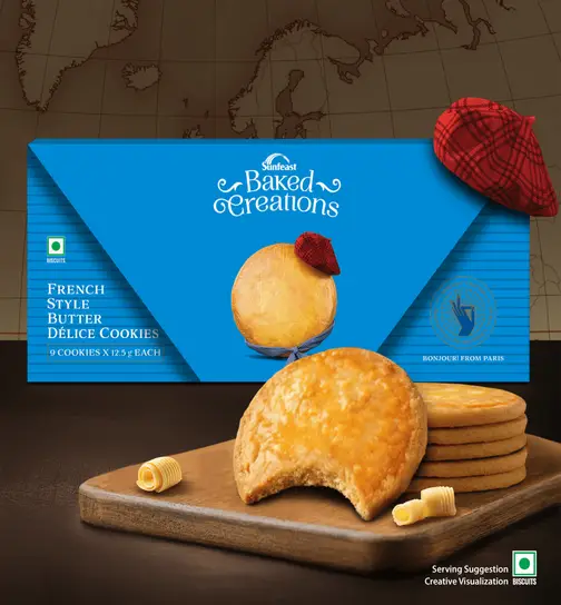 French Style Butter cookie by Sunfeast Baked Creations 112.5 g