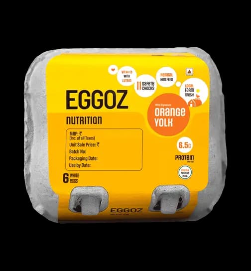 Eggoz White Herbal Feed Eggs 6 Pieces