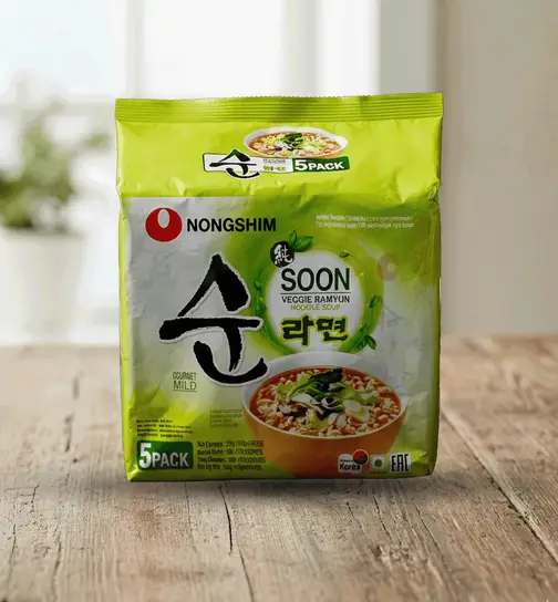 Nongshim Soon Veggie Ramyun 5-in-1 Noodle Soup 5 Pieces