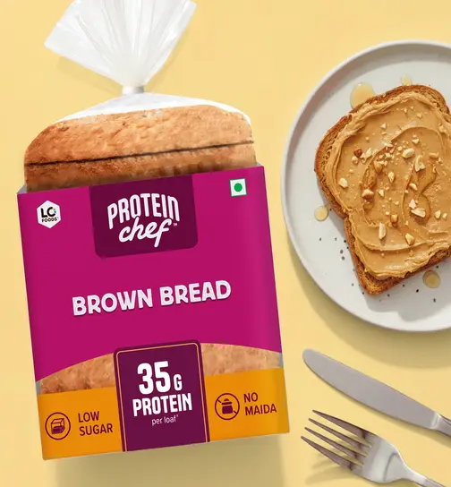 Protein Chef 35g Protein Brown Bread, No Maida No Preservatives 270 g
