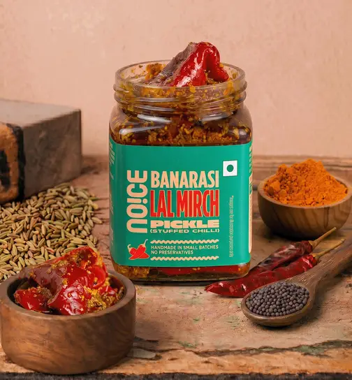 NOICE Banarasi Lal Mirch Pickle (Stuffed Chilli) (Homestyle & No Preservatives) 200 g