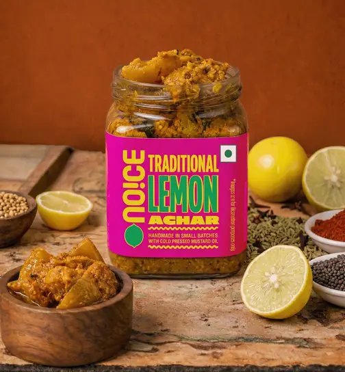 NOICE Traditional Lemon Pickle | North Indian Style (Homestyle, No preservatives) 200 g x 2