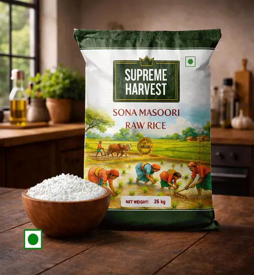 SUPREME HARVEST Sona Masoori Raw Rice 26 kg