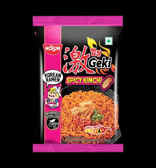 Nissin Geki Korean Ramen Spicy Kimchi Flavoured Instant Ramen 80 g