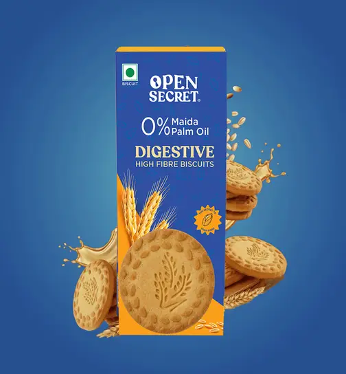 Open Secret Healthy Digestive Biscuit - 0% Maida, 0% Palm Oil, High Fibre - Goodness of Atta 100 g