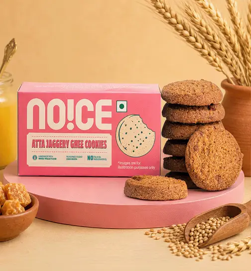 NOICE Atta Jaggery Ghee Cookies (Zero Palm Oil Biscuits) 80 g