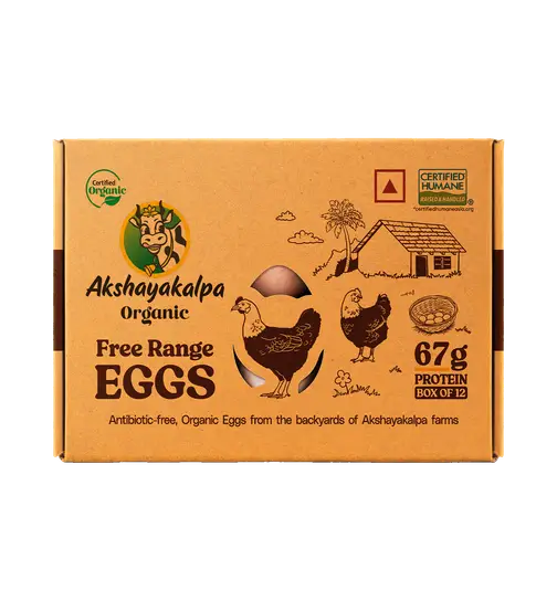 Akshayakalpa Organic Free Range Eggs 12 Eggs 1 Pack