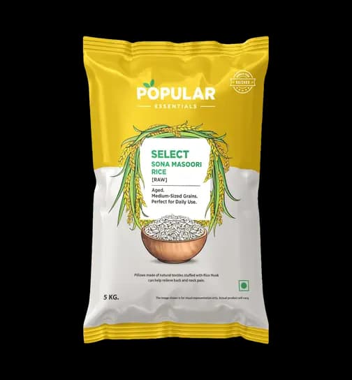 Popular Essentials Select Sona Raw Masuri Rice 5 kg