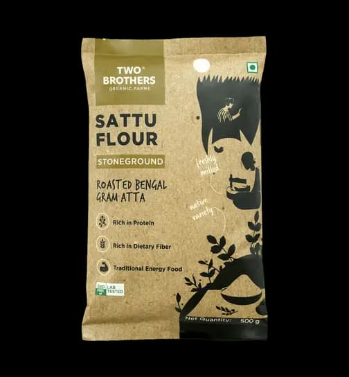 Two Brothers Organic Farms Sattu Atta, stoneground, protein rich 500 g