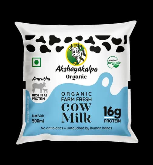 Akshayakalpa Amrutha Farm Fresh Organic Cow Milk 500 ml x 3