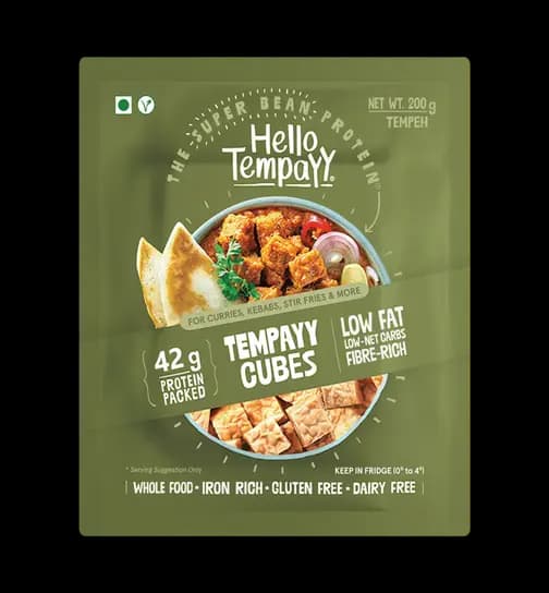 Hello Tempayy 42 g protein packed Tempayy Cubes- Low Fat, Fibre Rich 200 g x 3