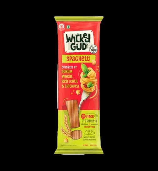 Wickedgud 2X Fiber Spaghetti Pasta | No Maida | Durum Wheat Semolina | Brown Rice | Healthy Pasta 400 g