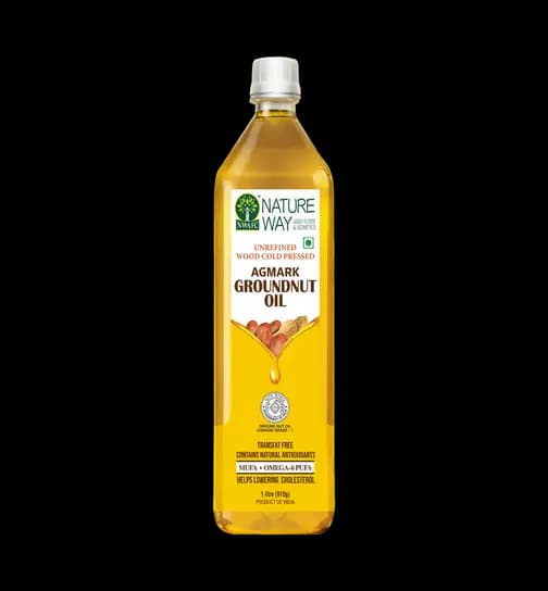 NATUREWAY Agmark Wood Cold Pressed Unrefined Groundnut Oil 1 ltr
