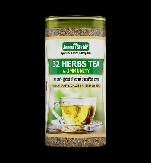 Jeena Sikho 32 Herbs Tea | Ayurvedic Detox Kadha | Natural Ingredients Dalchini, Gulab, And Giloy 250 g