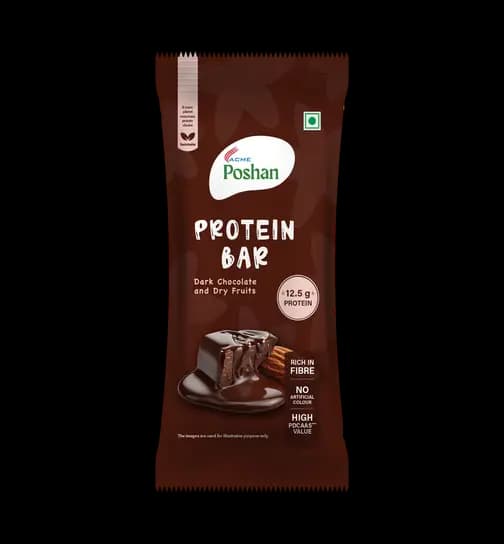 Acme Poshan Protein Bar Dark Chocolate and Dry Fruits 50 g