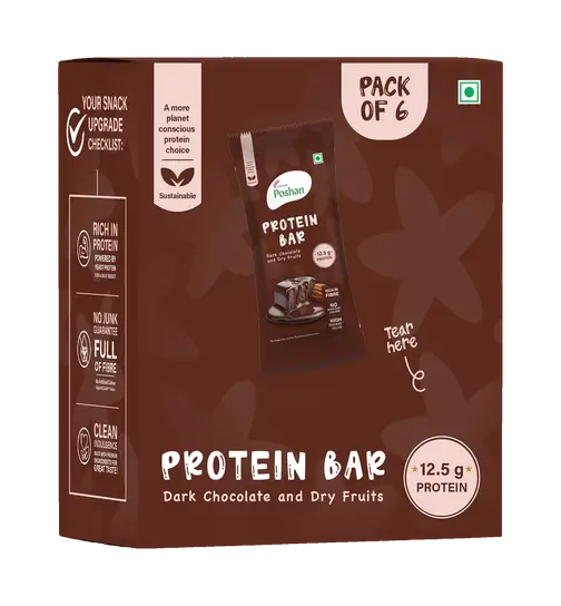 Acme Poshan Protein Bar Dark Chocolate and Dry Fruits Protein - Set of 6 300 g
