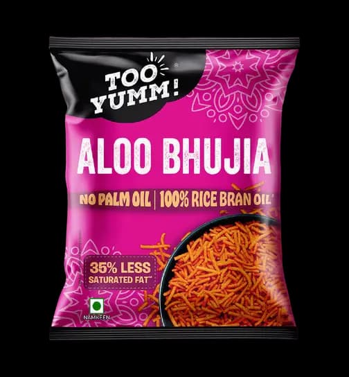 Too Yumm Crispy Aloo Bhujia Sev Snacks, 35% Less Saturated Fats, No Palm Oil Healthy Namkeen 140 g x 3