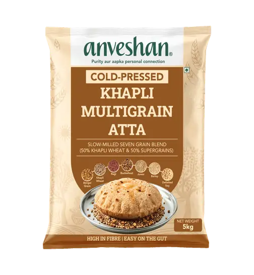 Anveshan Cold-Pressed Khapli Multigrain Atta 5 kg