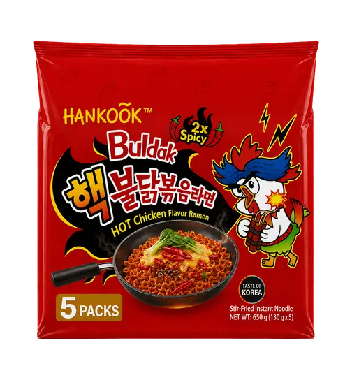 Hankook- Buldak Hot Chicken Flavour Ramen 2X Spicy (Multi Pack) 650 g