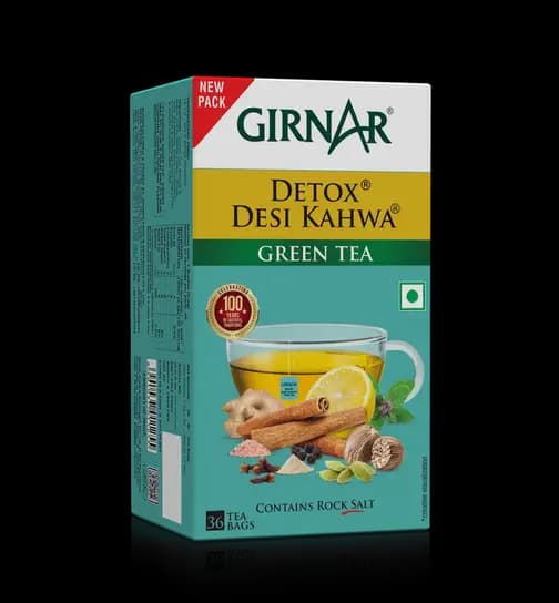 Girnar Detox Desi Kahwa Green Tea Bags 36 Pieces