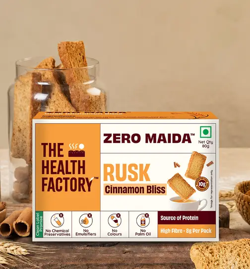 The Health Factory Zero Maida Rusk - Cinnamon Bliss 70 g x 2