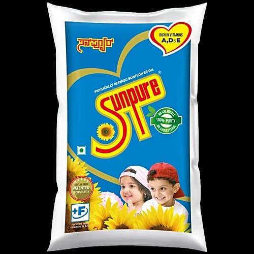 Sunpure Refined Sunflower Oil 1 l Pouch