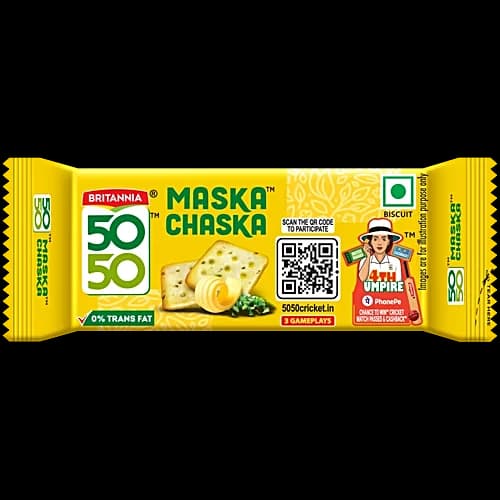 Britannia 50 50 Maska Chaska Salted Biscuits 455 g