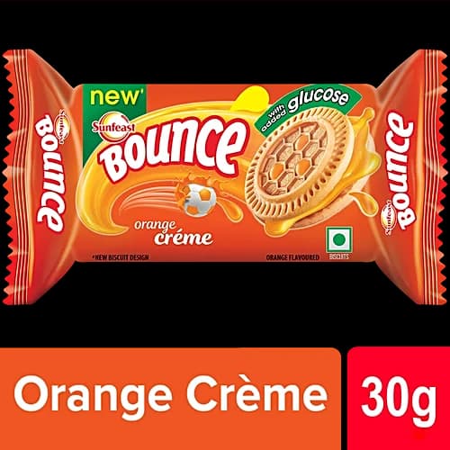 Sunfeast Bounce Biscuits Orange Creme Cookies 39 g