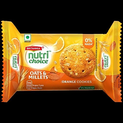 Britannia Nutrichoice Oats Cookies Orange Almond 75 g