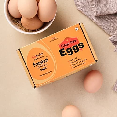Fresho Country Cage Free Eggs Medium Antibiotic Residue Free 6 pcs Tray